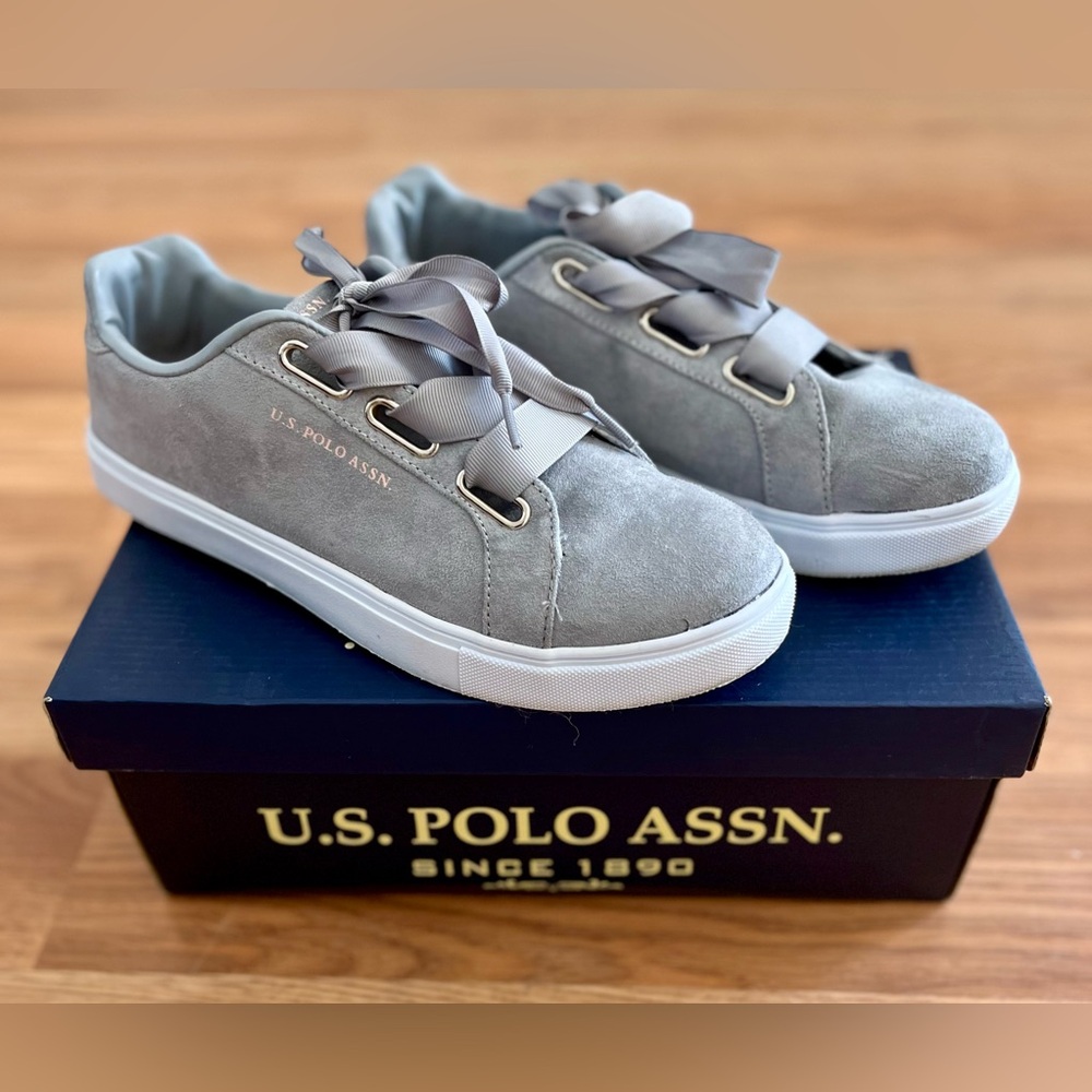 Women’s U.S. Polo Grey Sneakers, 8.5